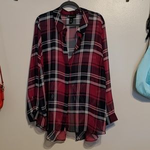Sheer Plaid Top from Lane Bryant
